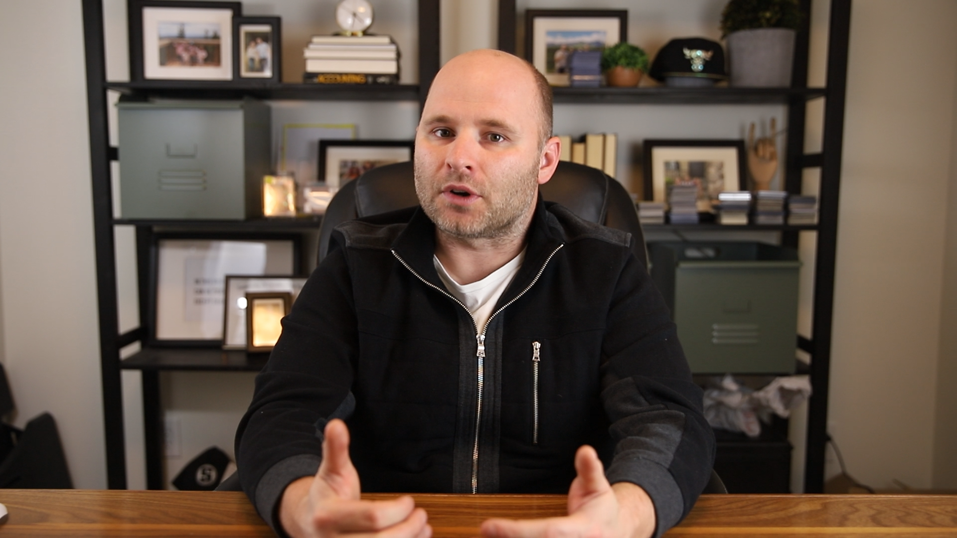 Ronnie Withaeger recording a course lesson at his desk